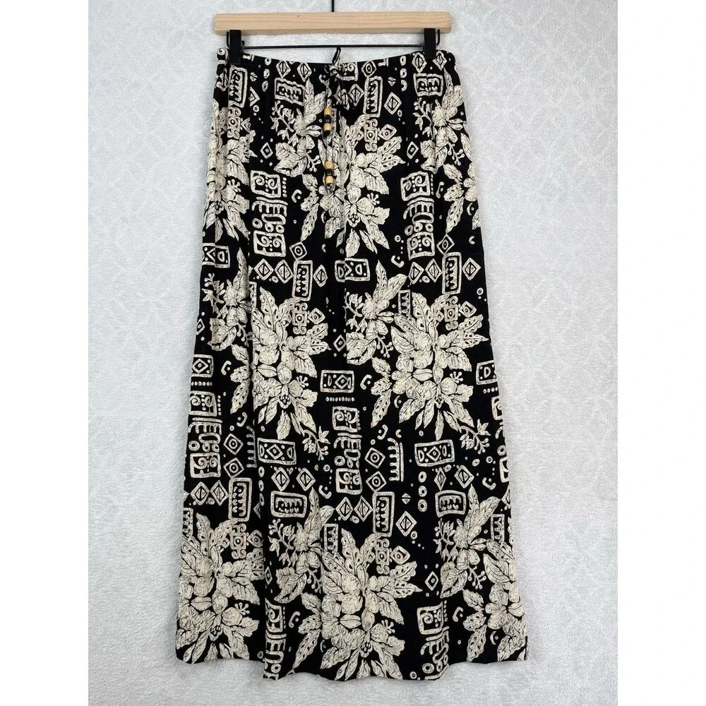 Vtg Notations Midi Skirt Large Festival Hippie Boho Cottage Tribal Artsy 90s Y2K